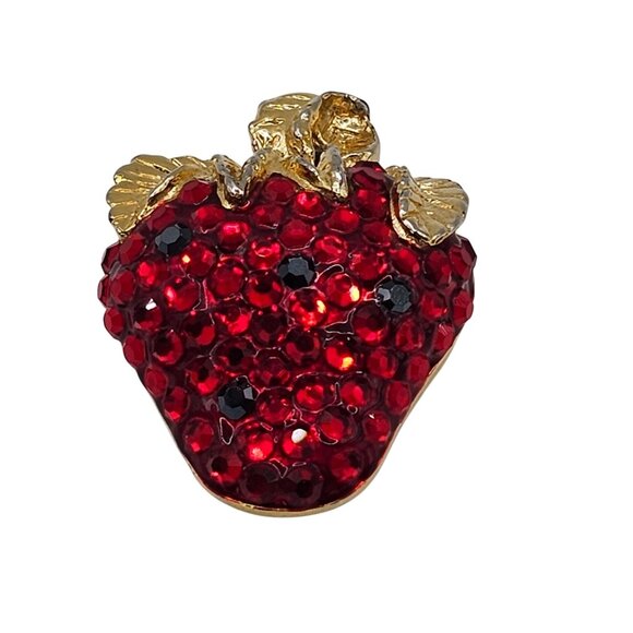 Suzanne Bjontegard Brooch Cute Strawberry Fruit Retro Costume Jewelery Pendant - Picture 8 of 15